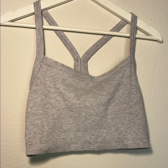 Pacsun Gray Ribbed Cropped Top Bra size medium - Picture 1 of 4